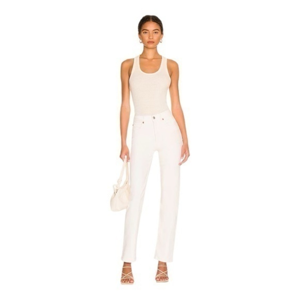 Re/Done 70s Ultra High Rise Stove Pipe Jeans In‎ Vintage White Size 30 NWT